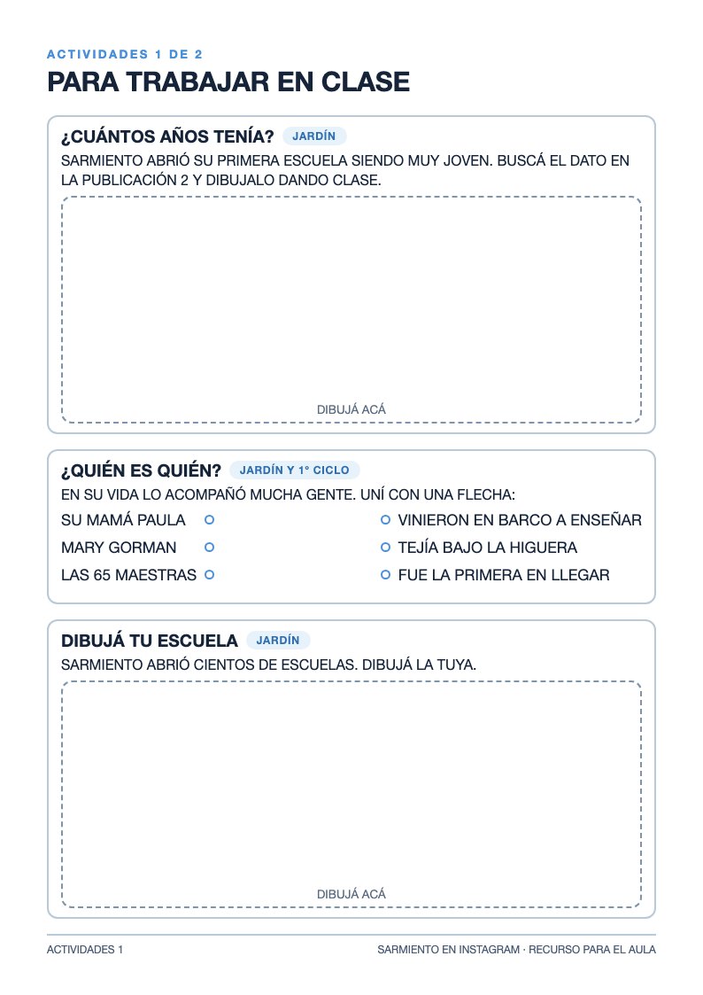 Hoja de actividades con recuadros para dibujar y una consigna para unir con flechas